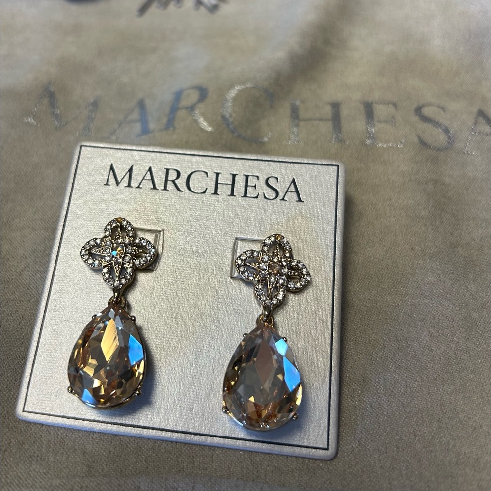 Marchesa Gold and Silver Teardrop Earrings
